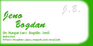 jeno bogdan business card